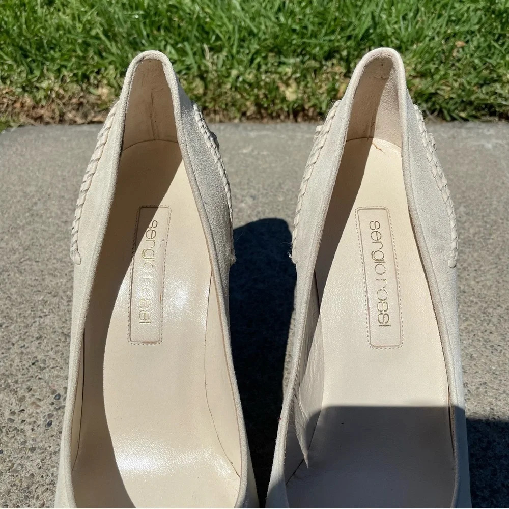Rare⭐️ EUC Sergio Rossi Leather Suede Pointed Toe Pumps Size 10 - Picture 9 of 15